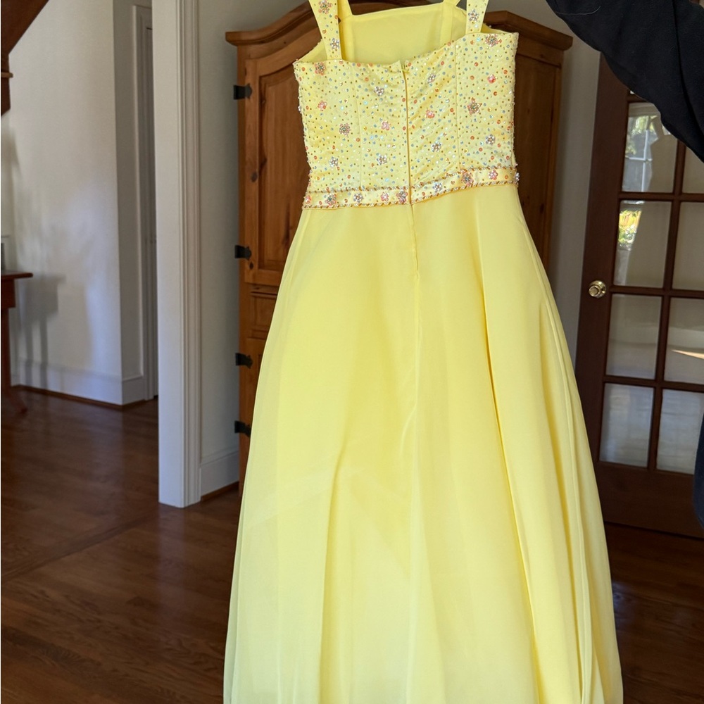 Tiffany Designs Yellow Floral Kids Dress - Picture 3 of 3